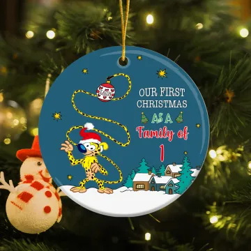 Discover Personalised Santa Hat Long-Tailed Marsupilami Christmas Ornament with Name Christmas Gift for Family Friends | Callie × Marsupilami®