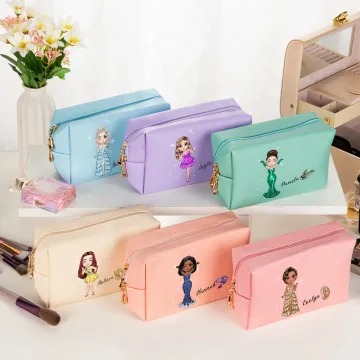 Discover Personalised Prom Queen Birth Flower PU Leather Cosmetic Bag with Name Anniversary Party Birthday Gift for Women