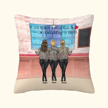 Discover Personalised The Love Between A Mothers and Daughters Is Forever Shopping Throw Pillow Cover Gifts for Mom