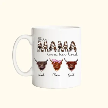 Discover This Mama Loves Her Herd Highland Cow Mug