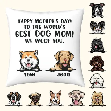 Discover Personalised Dog Mom Cushion Throw Pillow Cover Gift For Mother's Day