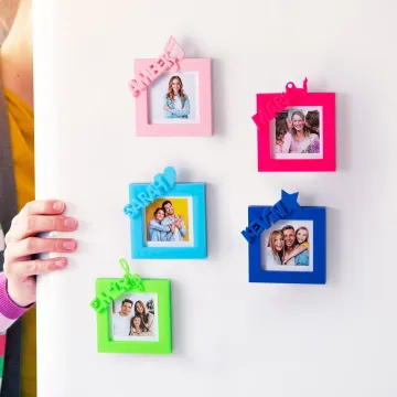 Discover Personalised 3D Photo Frame Fridge Magnet with Name Home Decor Birthday Anniversary Gift for Family Friends