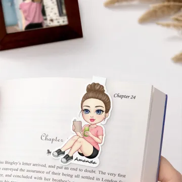 Discover Personalised Cartoon Character Magnetic Bookmark Clip with Name Reading Supplies Birthday Gift for Women Book Lovers