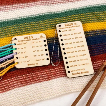 Discover Personalised Location Temperature Blanket Design Colour Chart with Bead Chain Crochet Accessory Birthday Mother's Day Gift for Knitting Lovers