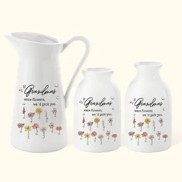 Discover Personalised If Mamas Were Flowers We'd Pick You Ceramic Vase with 1-16 Birth Flowers Home Decor Mother's Day Gift for Mom Grandma