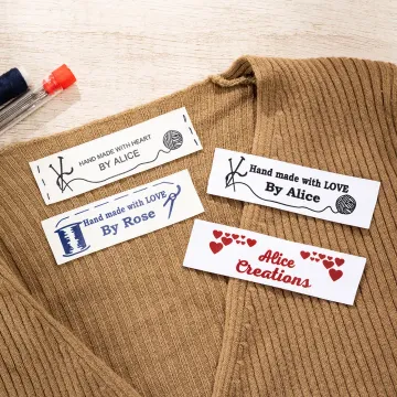 Discover Personalised Cute Bear Butterfly Bow Sewing Labels Name Tags Set of 25 for Clothing Handmade Item Birthday Gift for Knitting DIY Craft Lovers