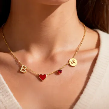Discover Personalised Birthstone Constellation Initial Heat Reactive Heart Pendant Necklace Anniversary Mother's Day Birthday Gift for Women