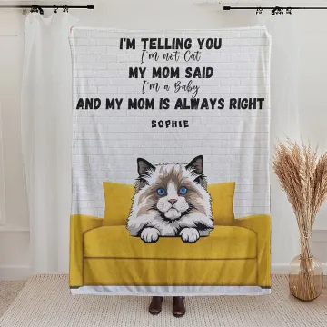 Discover Personalised My Mom is Always Right Blanket with 1-6 Pets Birthday Gift for Dog Cat Pet Lovers