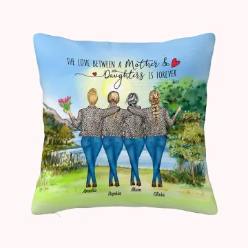 Discover Personalised The Love Between a Mother and Daughter is Forever Lakeside Vew Throw Pillow Cover Best Gift for Mother Bedroom Decor
