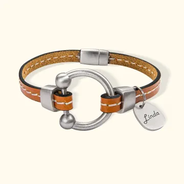 Discover Personalised Equestrian Horsebit Leather Magnetic Bracelet with Name Horse Lovers Jewellery Birthday Mother's Day Gift for Woman Girl