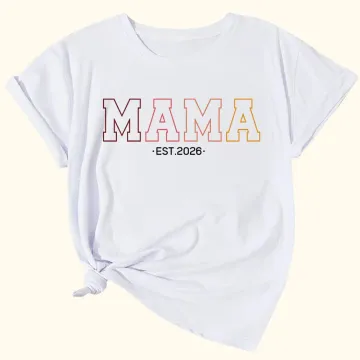 Discover Personalised Cool Mom T-shirt Sweatshirt Hoodie with Gradient Title and Year Multicolor Available Mother's Day Gift for Mama Grandma