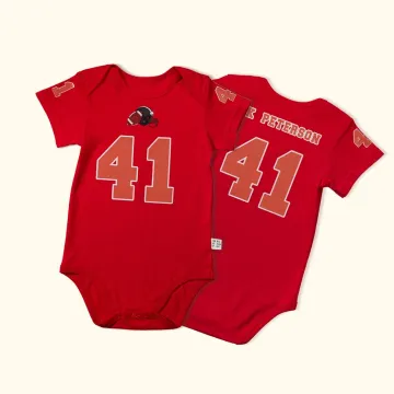 Discover Personalised Sports Football Design Jersey Onesie with Name Number and Team Logo 100% Cotton Gift for Baby
