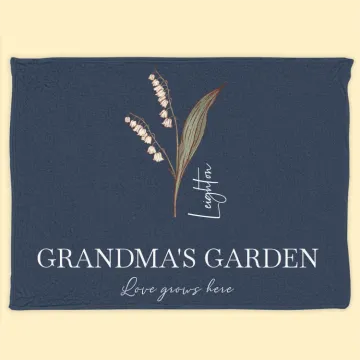 Discover Personalised Family Birth Flowers Love Grows Here Fleece Blanket Gift for Mom Grandma