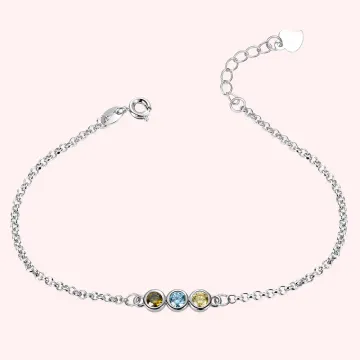 Discover Mother's Bracelet - Personalised 1 to 12  Birthstones Bracelet in Sterling Silver