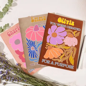 Discover Personalised Bible Floral PU Leather Notebook with Name Birthday Anniversary Religious Gift for Family Friends Christian