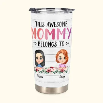 Discover Personalised Awesome Mommy's Children Family Portrait 20oz Tumbler Thanksgiving Day Gift Daily Use