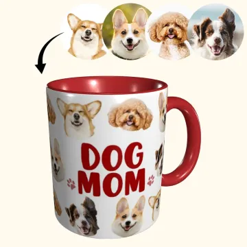 Discover Personalised DOG MOM/DAD Pet Heads Photos Mug Father's Day Gifts