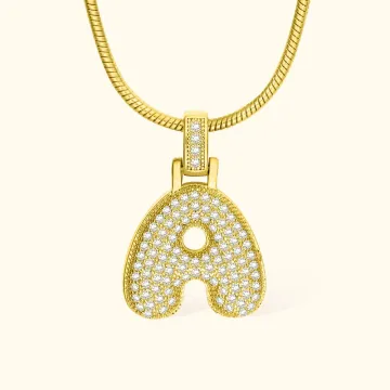 Discover Personalised Bubble Balloon Necklace Inlaid with Cubic Zircon Letters Anniversary Mother's Day Jewellery Gift for Women
