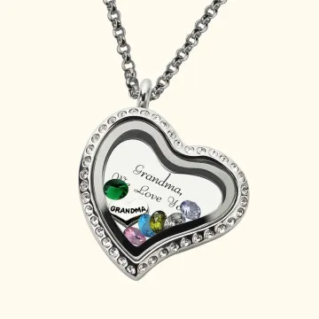 Discover Personalized Floating Locket Necklace for Mom with Kid's Names & Birthstones