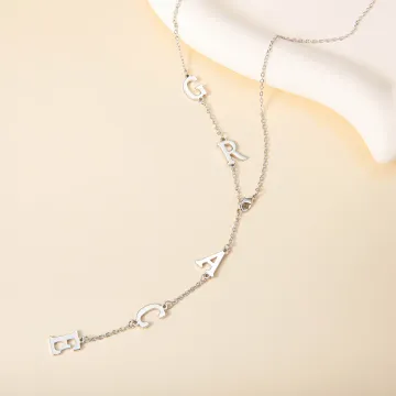 Discover Personalised Dainty Lariat Y Letter Drop Necklace with Name Minimalist Jewellery Birthday Anniversary Gift for Women