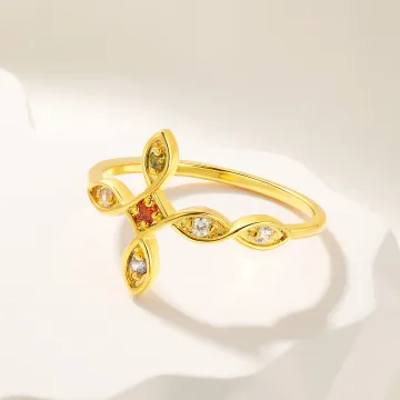 Discover Personalised Dainty Cross Ring with 1-6 Birthstones Anniversary Mother's Day Christmas Gift for Women Family