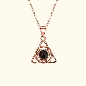 Discover Personalised Celtic Knot Triangle Photo Projection Necklace Birthday Anniversary Gift for Her