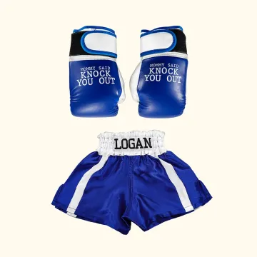 Discover Personalised Leather Newborn Baby Boxing Gloves and Shorts Set with Embroidered Name Photo Props Birthday Sport Gift for Baby
