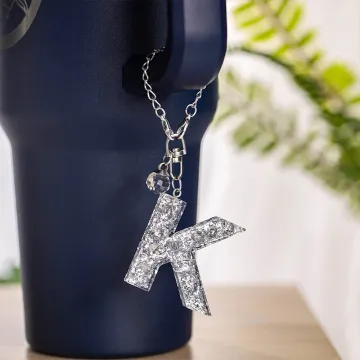 Discover Personalised Glitter Letter Charm for Stanley Tumbler Water Bottle Accessories Birthday Gift for Women Girls