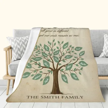 Discover Personalised Our Roots Remain As One Family Tree Fleece Blanket with 2-20 Names Mother's Day Birthday Gift for Mom Grandma