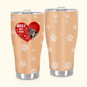 Discover Personalised Best Cat Dog Dad Mom 30oz Tumbler Pet Lover with 1-3 Names Birthday Father's Day Gift for Pet Lover
