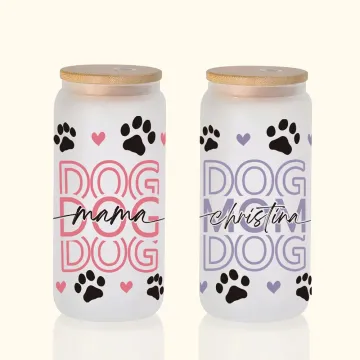 Discover Personalised Dog Mom Cup with Lid and Straw