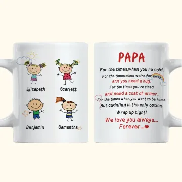 Discover Personalised We Love You Always Forever Family Love White and Colour Inside Ceramic Mug Father's Day Mug Mother's Day Gift