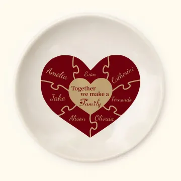 Discover Personalised Together We Make A Family Heart Puzzle Jewellery Ring Dish Birthday Mother's Day Gift for Grandma Mom Family