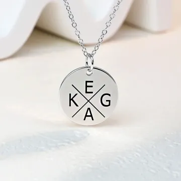 Discover Personalised Round Initial Necklace Dainty Jewellery Mother's Day Birthday Gift for Mom Woman