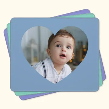 Discover Personalised Heart Shaped Photo Non-slip Mouse Pad Office Computer Accessory Birthday Mother's Day Gift for Family Friend Colleague