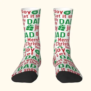 Discover Personalised Family Christmas Crew Socks Knee High Socks Soft Comfort Breathable Socks Christmas Gift for Family Friends