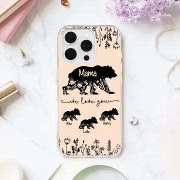 Discover Personalised We Love You Cute Bear Phone Case with Title and Names Mother's Day Birthday Gift for Mom Grandma