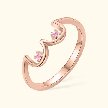 Discover Personalised Boobs Ring with Birthstone for Breast Cancer Awareness Celebrating Breastfeeding Mother's Day Christmas Day Gift