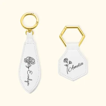 Discover Personalised Birth Flower Strong Magnetic Leather Name Hat Clip with Gold Buckle Travel Accessory Gift for Women