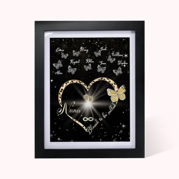 Discover Personalised Blessed to be Called Nana Butterfly Frame with 1-9 Names Birthday Mother’s Day Gift for Mom Grandma