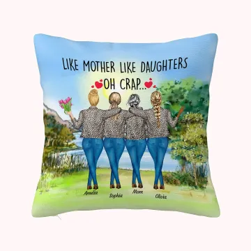 Discover Personalised Like Mother Like Daughter Oh Crap Lakeside Vew Throw Pillow Cover Bedroom Decor Mother's Day Gift