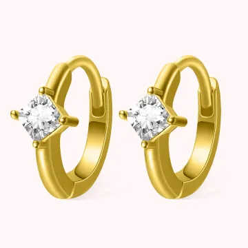 Discover Personalised Minimalist Birthstone Earrings Diamond Hoops 925 Sterling Silver