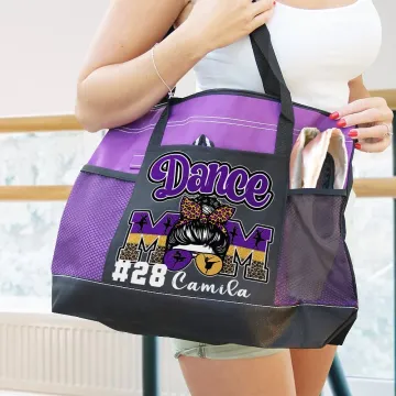 Discover Personalised Multicolour Dance Mom Stylish Durable Tote Bag with Name and Number Birthday Gift for Dance  Lovers Mother