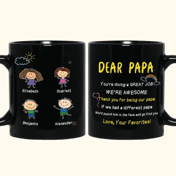 Discover Personalised Dear Family Member You're Doing A Great Job We're Awesome Black Ceramic Mug Father's Day Mother's Day Gift Coffee Mug