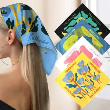 Discover Personalised Abstract Floral Art Silk Scarf with Name Daily Party Favor Birthday Anniversary Gift for Women