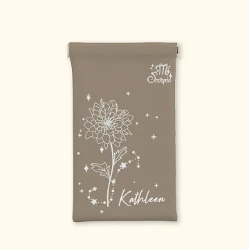 Discover Personalised Zodiac Birth Flower Portable Leather Squeeze Glasses Case Anti-scratch Eyeglass Holder Mother's Day Gift for Women Girls