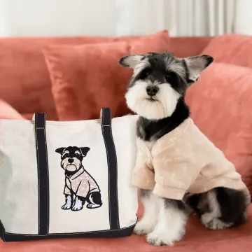 Discover Personalised Embroidered Character Pet Portrait Photo Durable Oxford Tote Bag with Name Birthday Mother's Day Gift for Mom Pet Lover