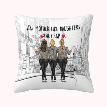 Discover Personalised Like Mother Like Daughter Oh Crap Modern City Throw Pillow Cover Best Gift for Mother for Living Room