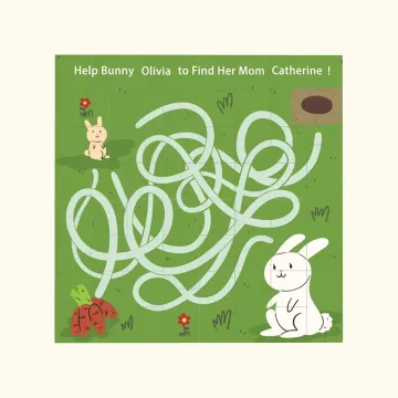Discover Personalised Rabbit Find Mom Matching Block Puzzles with Name Intellectual Development Game Birthday Children's Day Gift for Kids