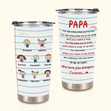Discover Personalised Cartoon Character Notebook Love You Always 20oz Tumbler Family Anniversary Gift Father's Day Gift